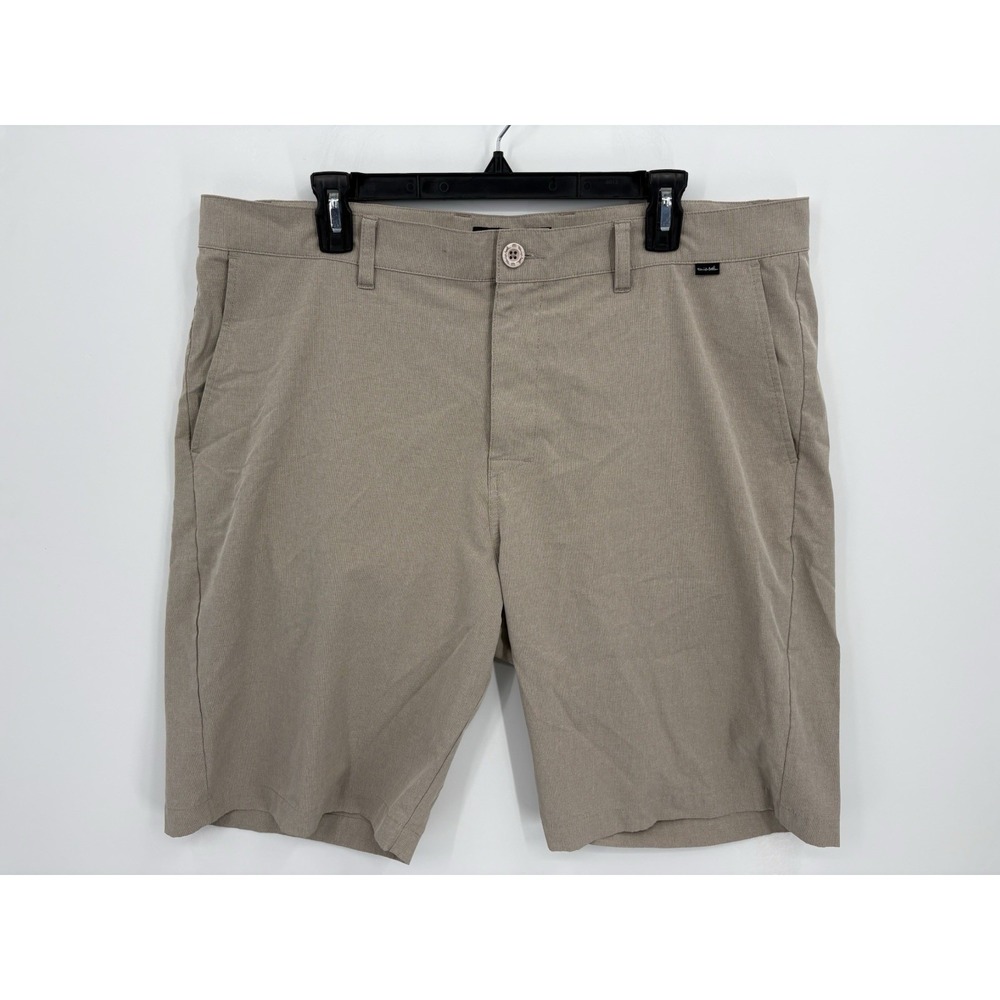 Travis Mathew Men's Beck Performance Stretch Chino Golf Shorts, Sand Beige, 38 - Picture 1 of 6